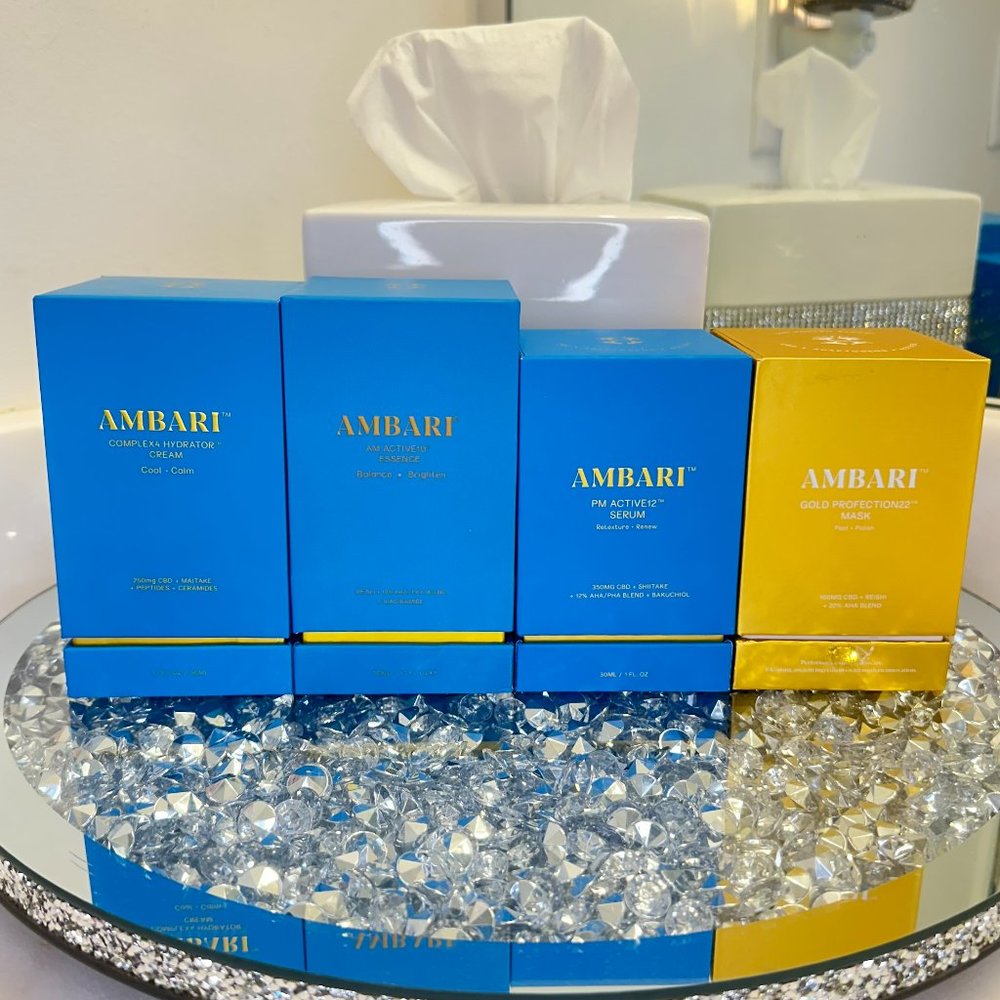 NIB Ambari Complete Restorative System 4pc SEALED Beauty Skincare Set AUTHENTIC